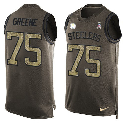 Men's Pittsburgh Steelers ACTIVE PLAYER Custom Limited Green Salute to Service Tank Top Jersey